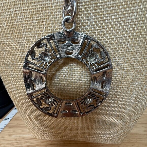 Vintage 1973 Sarah Coventry "Talisman Of Love" Cancer Zodiac Pendant Necklace Si - Picture 4 of 8